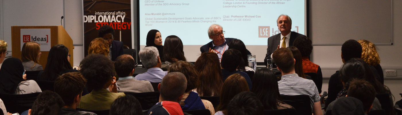 Panel at Sustainable Development Goals event at LSE IDEAS including Paul Polman