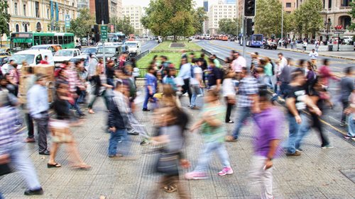 People walking in Chile