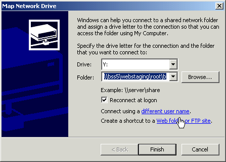 screenshot of Map Network Drive window