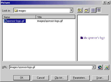screenshot of Picture dialogue box