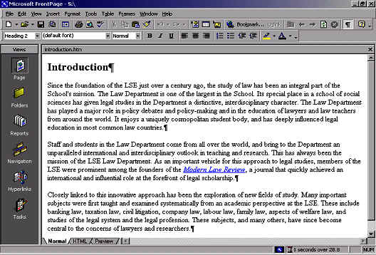 screenshot of a page open for editing