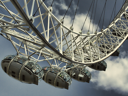 London eye and cloudy skyline