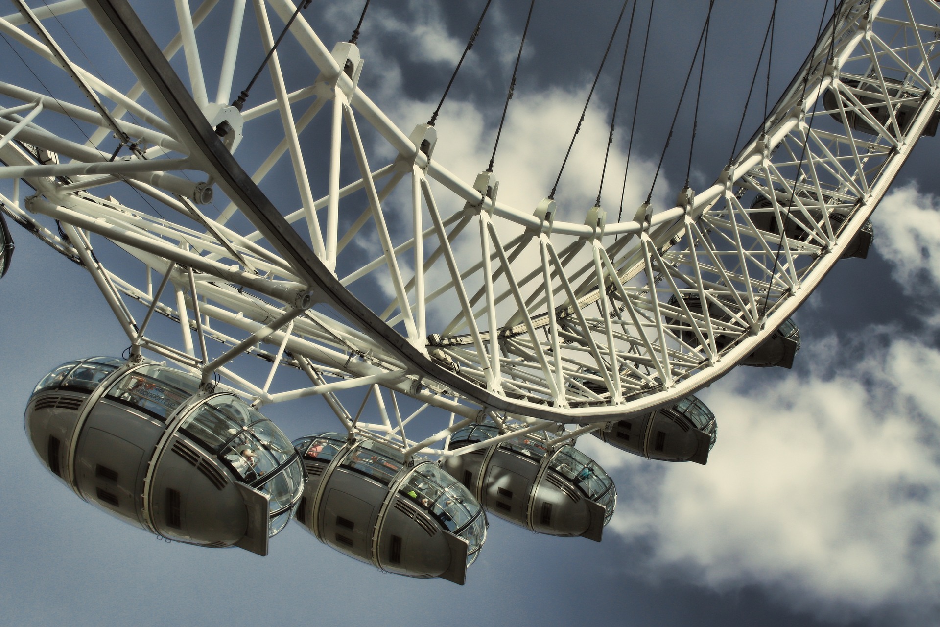 London eye and cloudy skyline