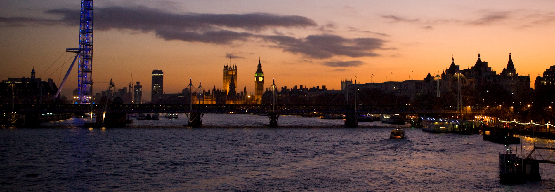 River Thames and Parliament by night