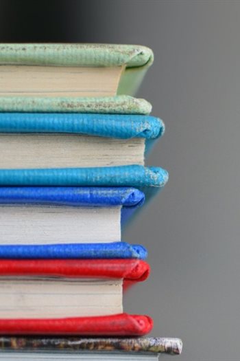 Books stacked on top of each other