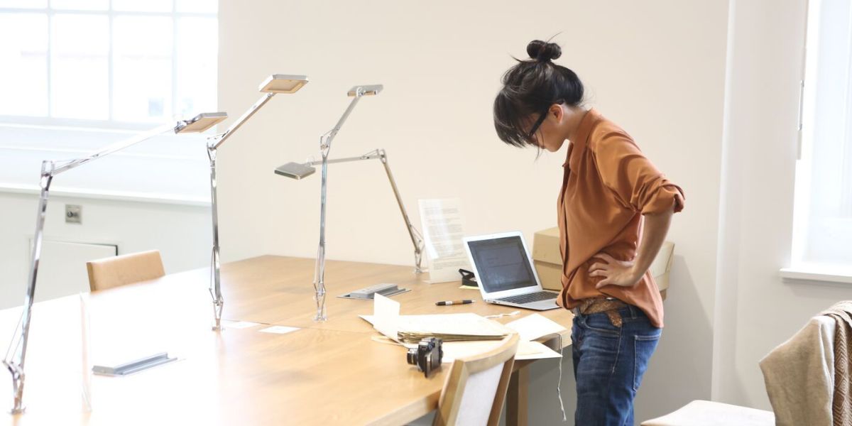 A person using archives in the reading room