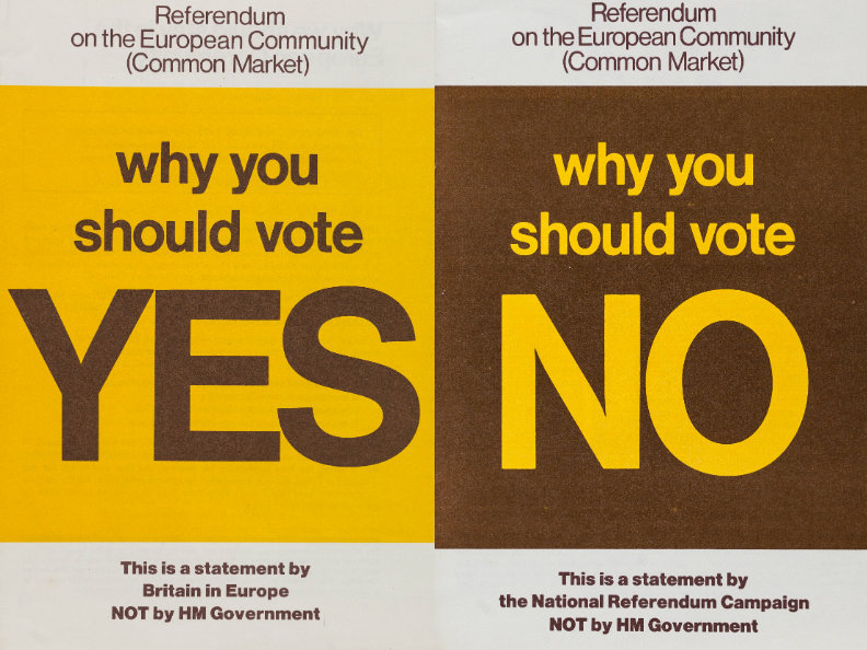 Pro and anti European Union/Common Market leaflets