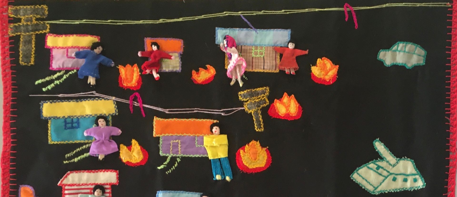A piece of embroidered Chilean artwork.