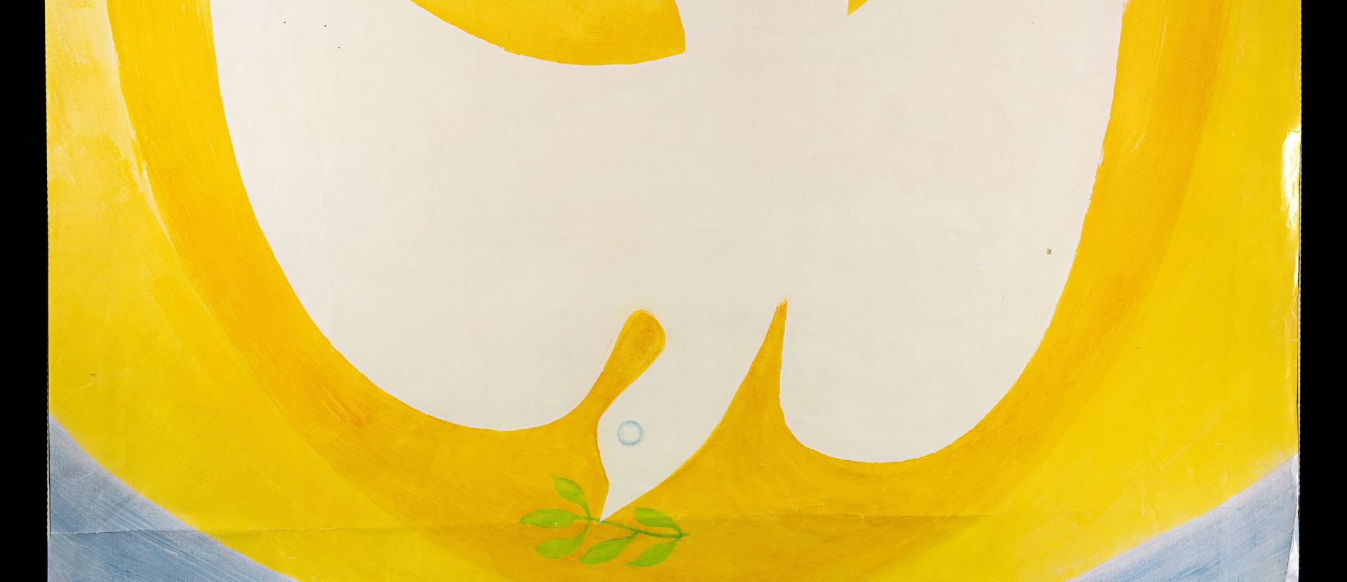 A white dove of peace on a yellow background