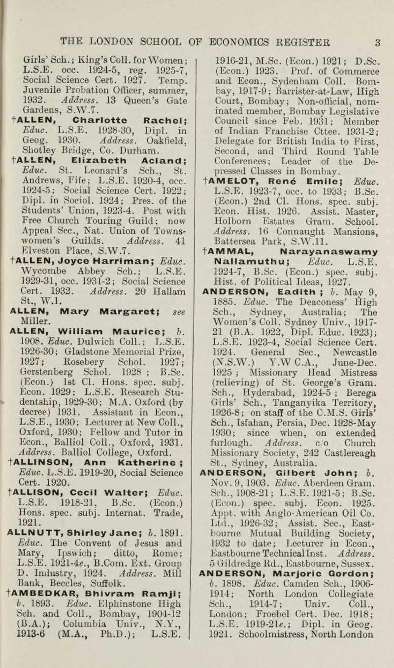 A page of the LSE Register which includes an entry for Ambedkar