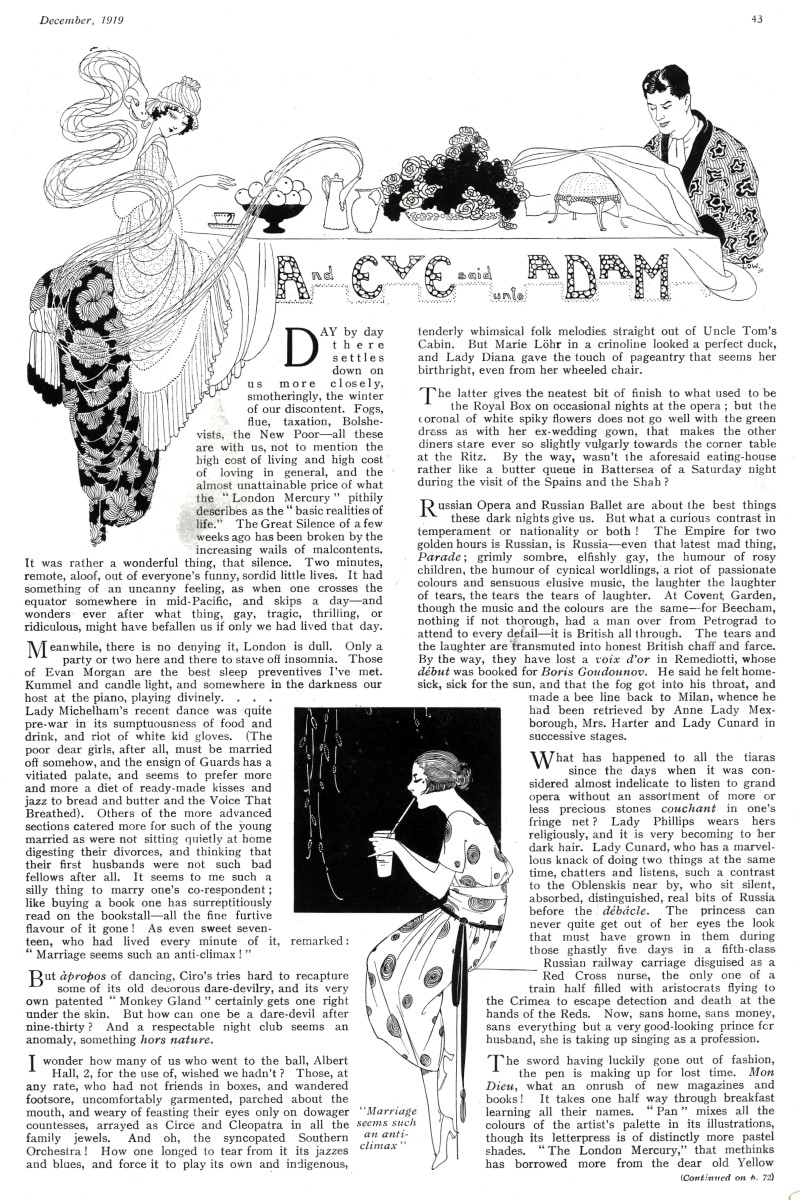 An article entitled 'And Eve said unto Adam'