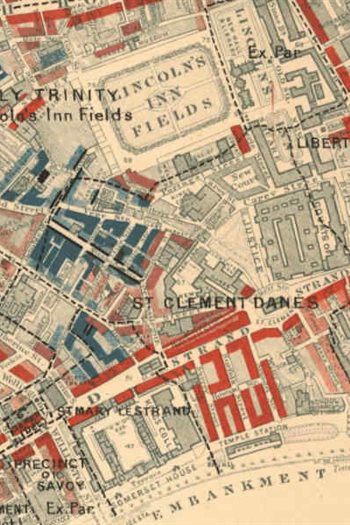 Charles Booth's poverty map sheet 6. This map covers the area of present-day LSE.