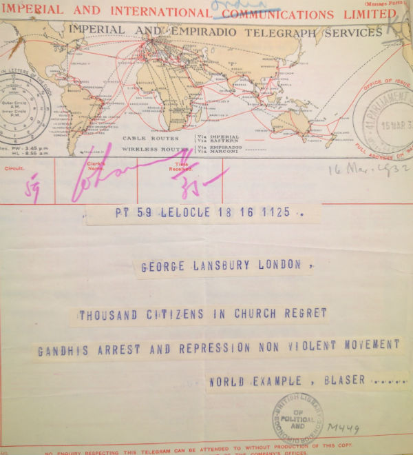 George Lansbury telegram