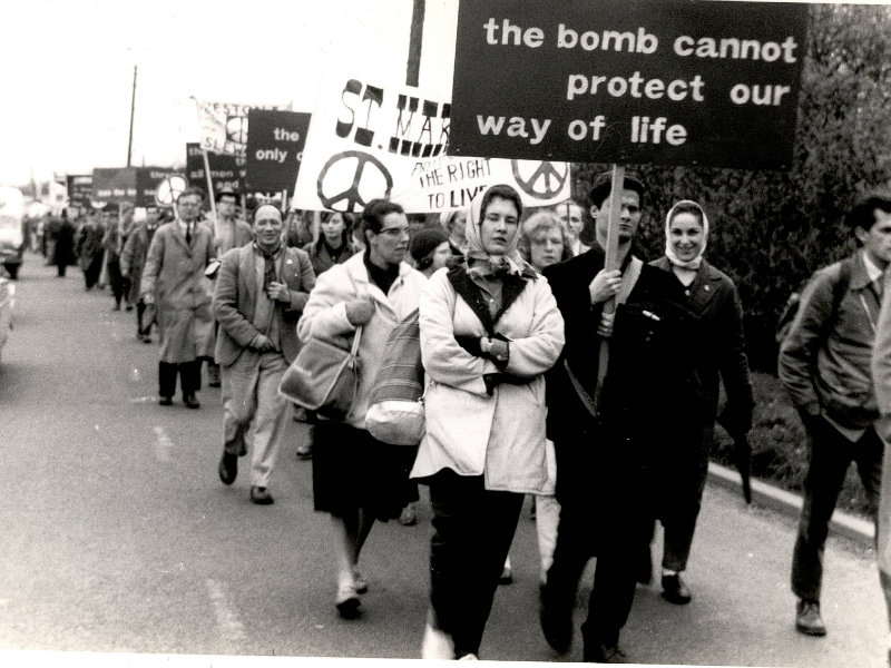 A CND protester march