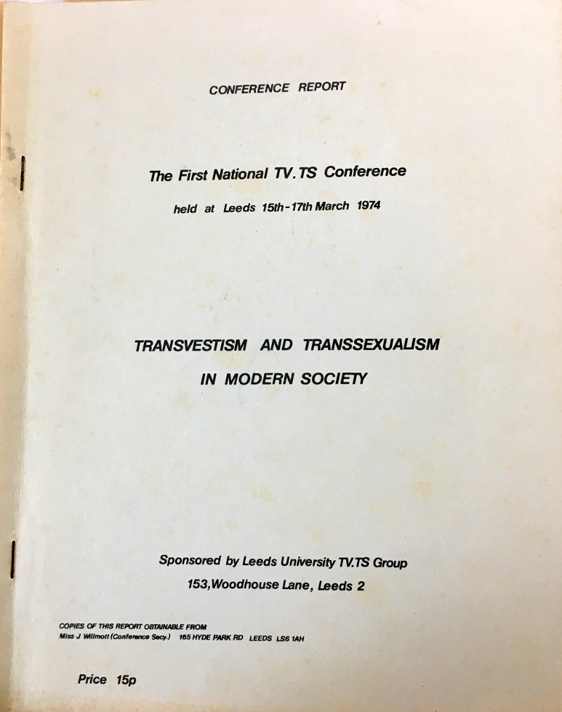Front cover of a conference report of the first National TV/TS Conference, 1974
