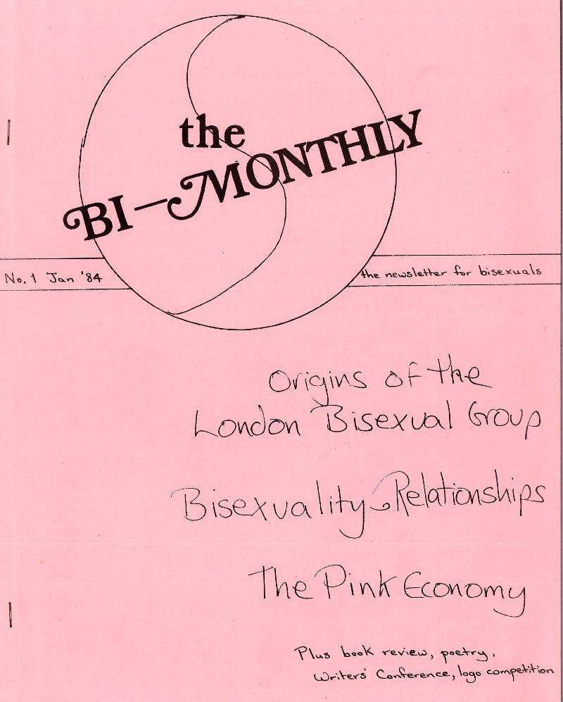 Front cover of a copy of Bi-monthly, a newsletter for bisexuals