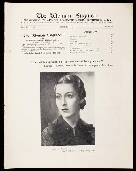 A front cover of The Woman Engineer magazine
