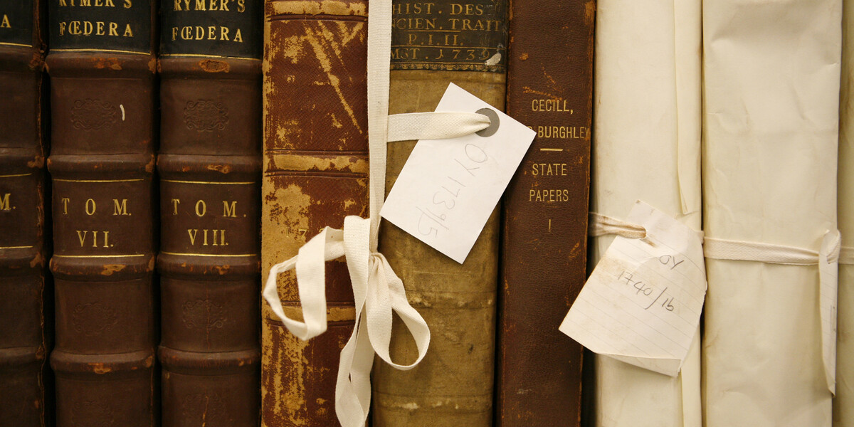 old books on a shelf