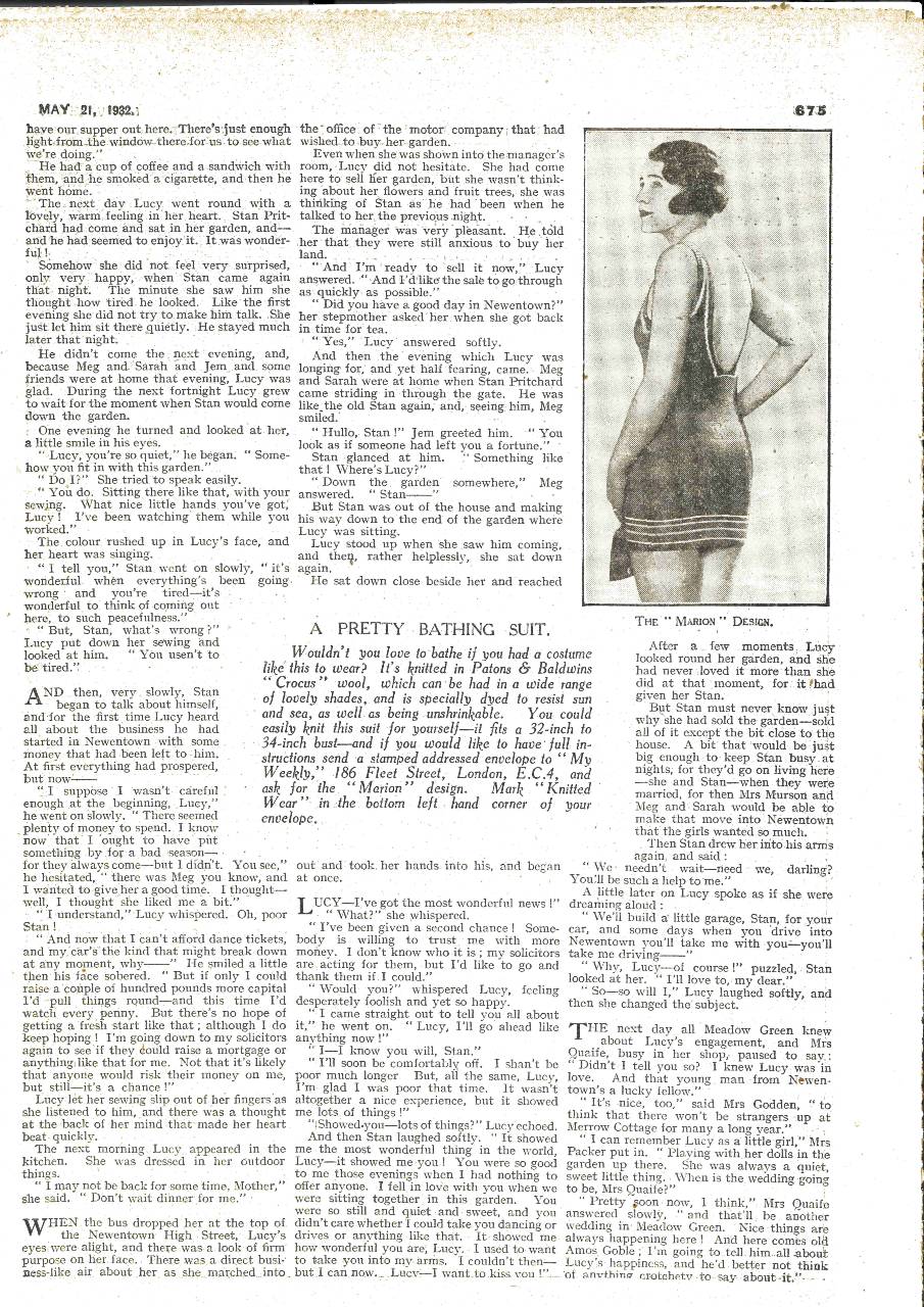 A page from a magazine including a picture of someone in a bathing suit