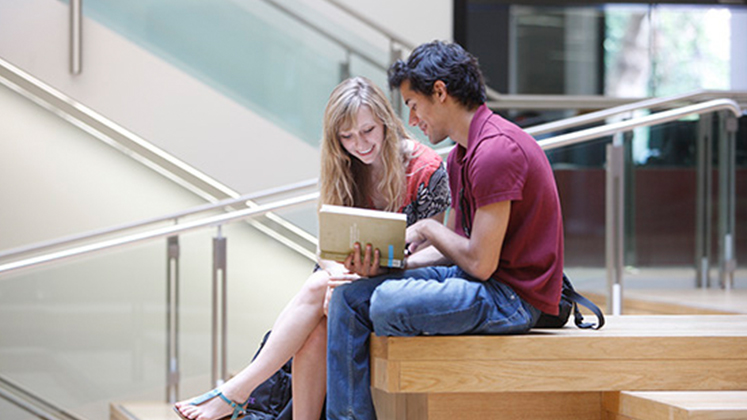 LSE students with laptop