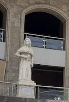 Statues of Kurdish historical female figures outside a market in Hawler.
