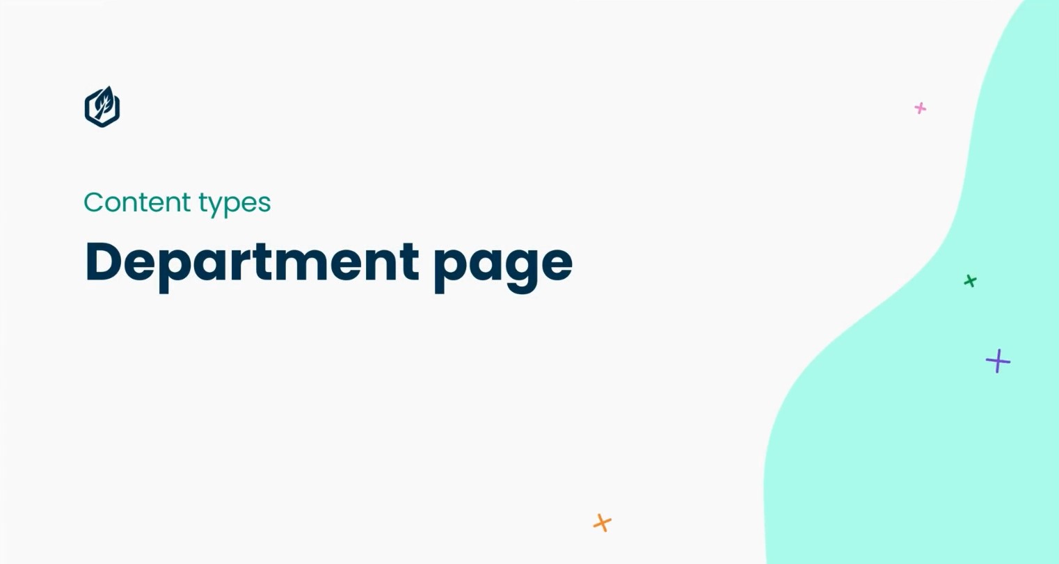 Department Page Content Type in Contensis