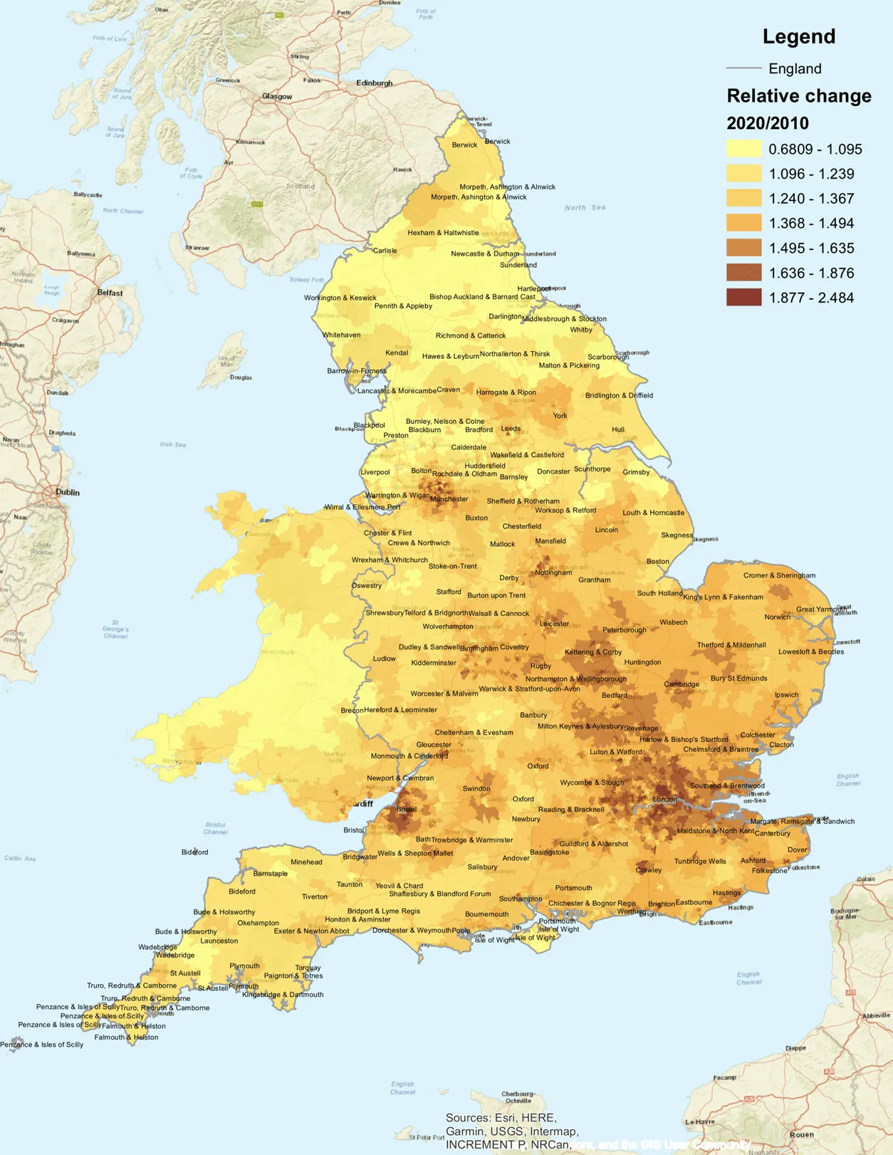 Figure 2. House price change in England and Wales from 2010 to 2020