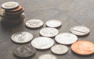 coins on a table