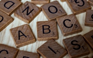 Scrabble letters reading ABC