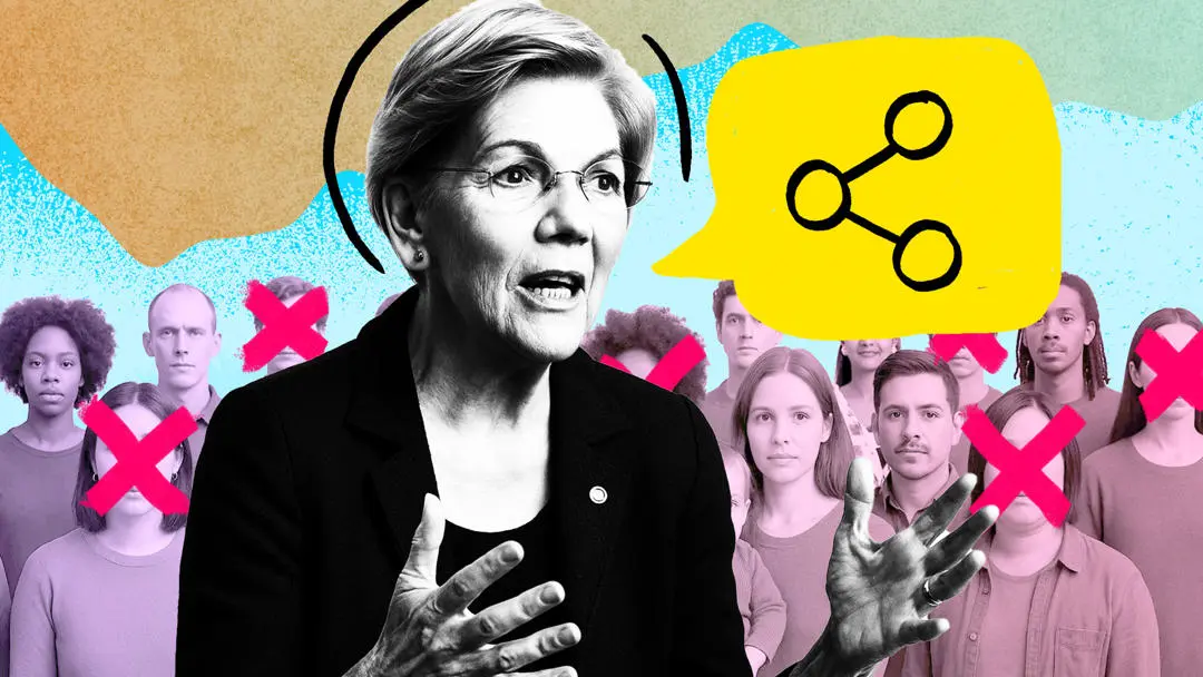 US Senator Elizabeth Warren telling a story
