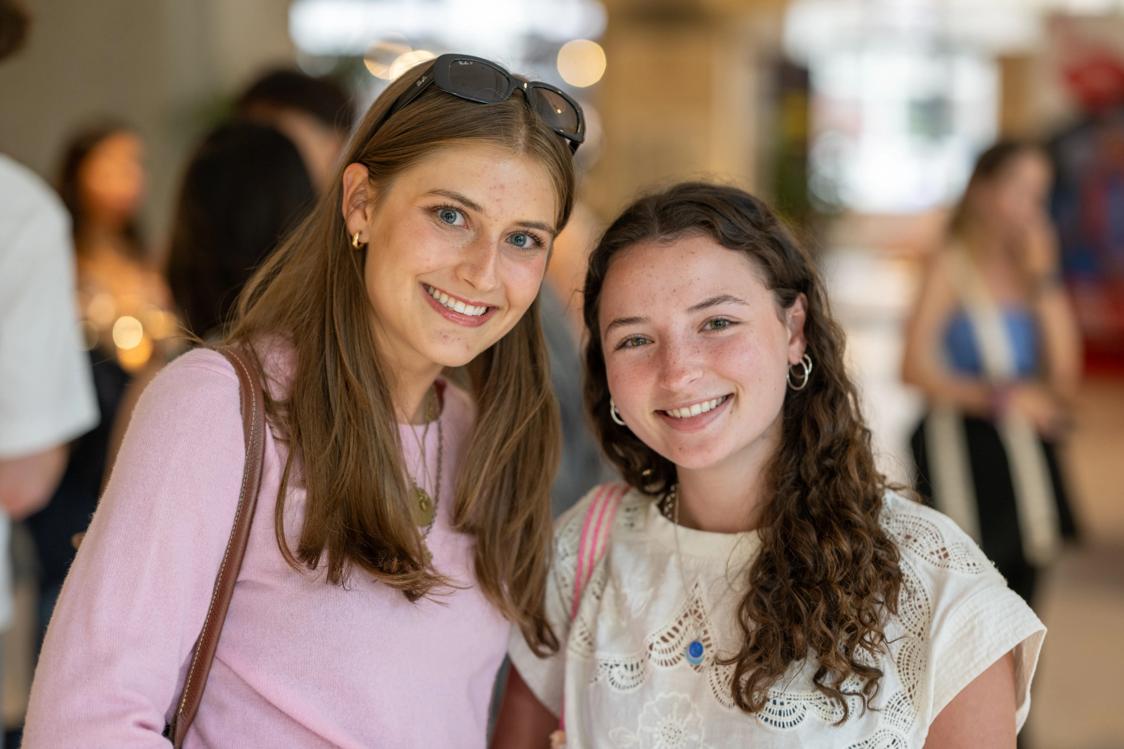 two girls smiling