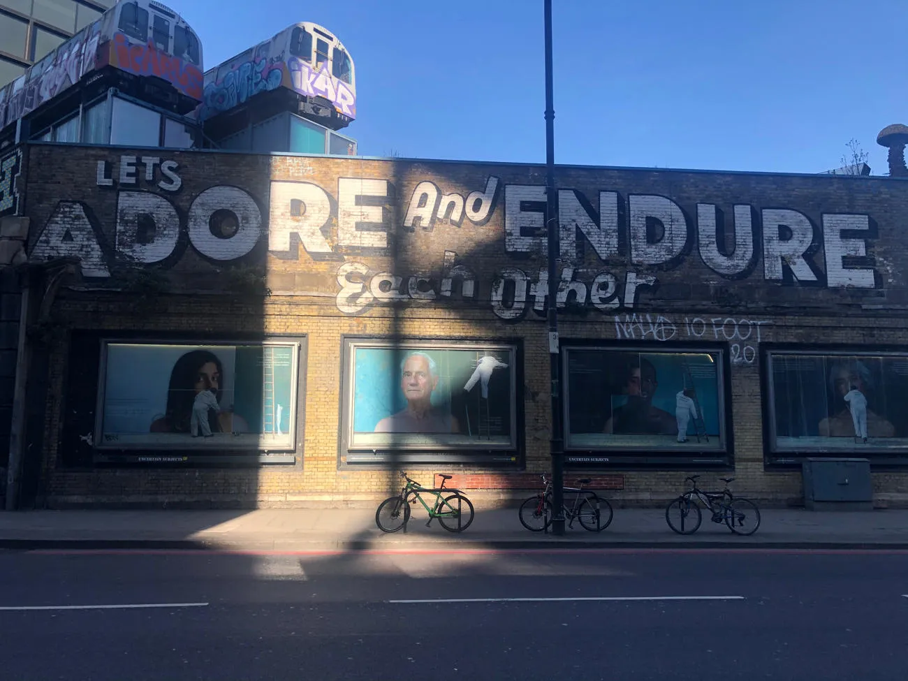 Slogan on building