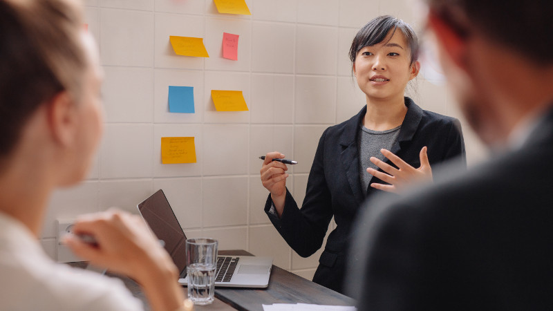 business woman presenting