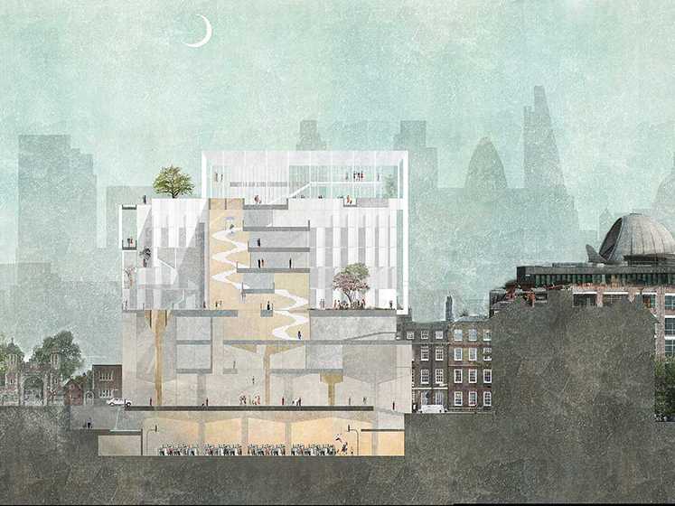 Artist's illustration of the Marshall Building