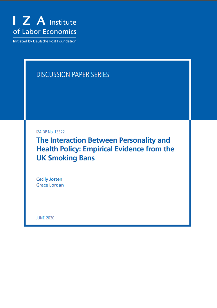 The Interaction between Personality and Health Policy Empirical Evidence from the UK Smoking Bans
