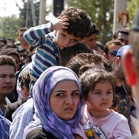 Migrants at the Greek–Macedonian border near Gevgelija, 24 August 2015